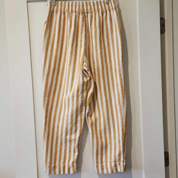Madewell Tapered Huston Pull On Crop Pants Stripe Mustard and White Size Small - Picture 5 of 11